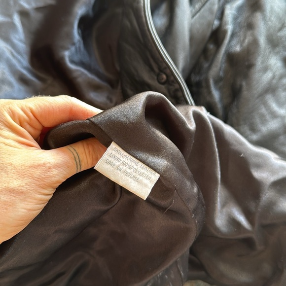 Vintage 1990's Oversized Black Lambskin Leather Blazer Style Jacket - Picture 7 of 7